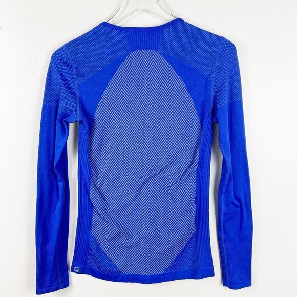 FABLETICS | Cobalt Blue Herringbone Long Sleeve Workout Athletic Top - Picture 2 of 7